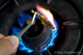 Experiment to burn the tea leaf